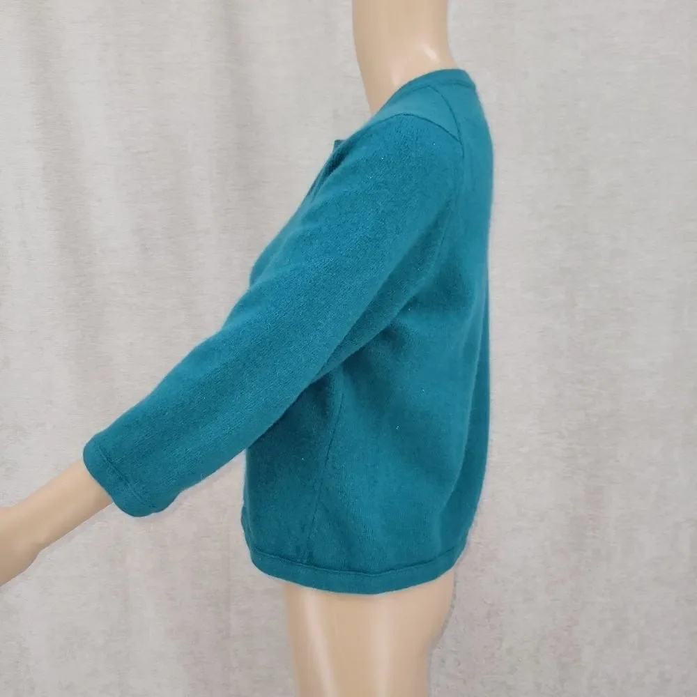 Banana Republic Angora Wool Teal Cardigan - Picture 6 of 10